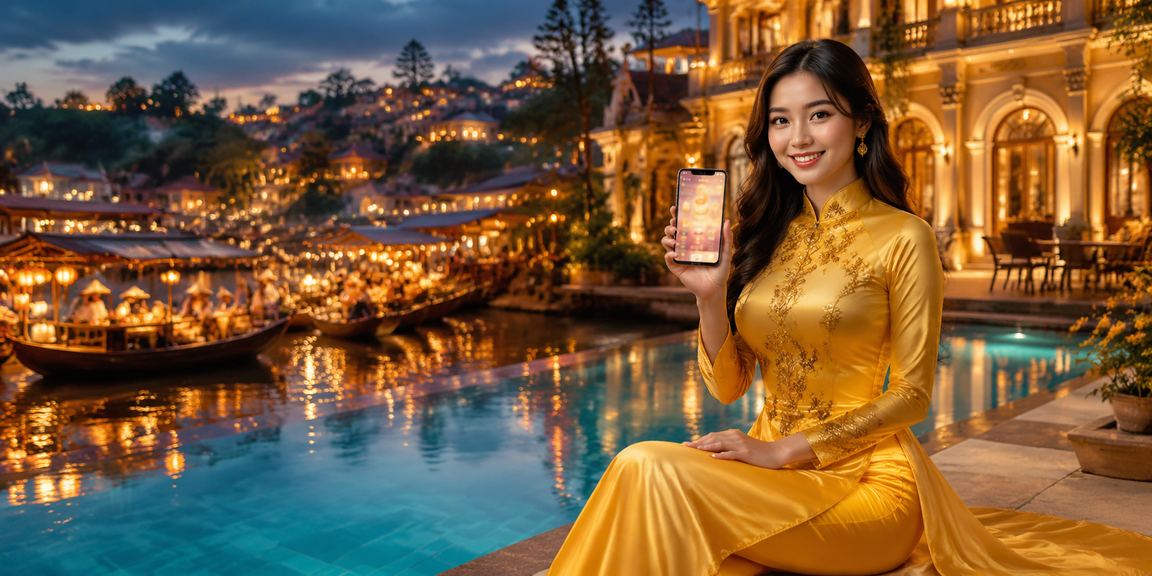 Người dùng tại Đà Lạt kiểm tra ưu đãi khuyến mãi trực tuyến trên điện thoại trong không gian cà phê
